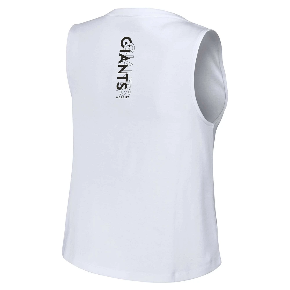 Women's WEAR by Erin Andrews White San Francisco Giants Lace-Up Tank Top