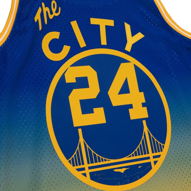 Maillot homme Mitchell & Ness Rick Barry Gold/Royal San Francisco Warriors 1966/67 Hardwood Classics Fadeaway Swingman Player