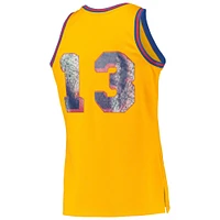 Men's Mitchell & Ness Wilt Chamberlain Gold San Francisco Warriors 1962/63 Hardwood Classics NBA 75th Anniversary Diamond Swingman Jersey