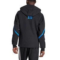 Men's adidas Black San Jose Earthquakes 2024 Anthem Travel Raglan Sleeve Full-Zip Jacket
