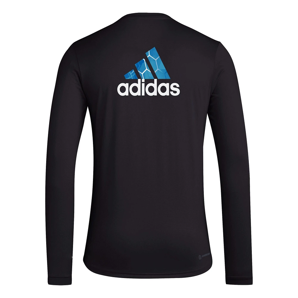 T-shirt à manches longues adidas San Jose Earthquakes Local Pop AEROREADY pour hommes, noir