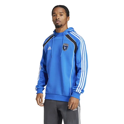 Sweat à capuche adidas bleu San Jose Earthquakes 2025 Travel pour homme
