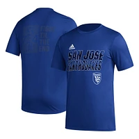 Men's adidas Blue San Jose Earthquakes Team Jersey Hook AEROREADY T-Shirt