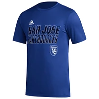 Men's adidas Blue San Jose Earthquakes Team Jersey Hook AEROREADY T-Shirt