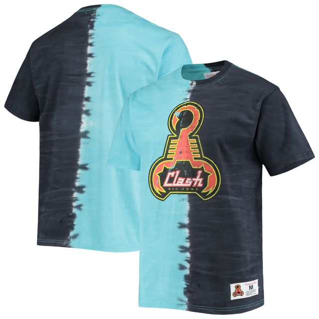 Haut tie-dye vertical San Jose Clash bleu Mitchell & Ness pour homme