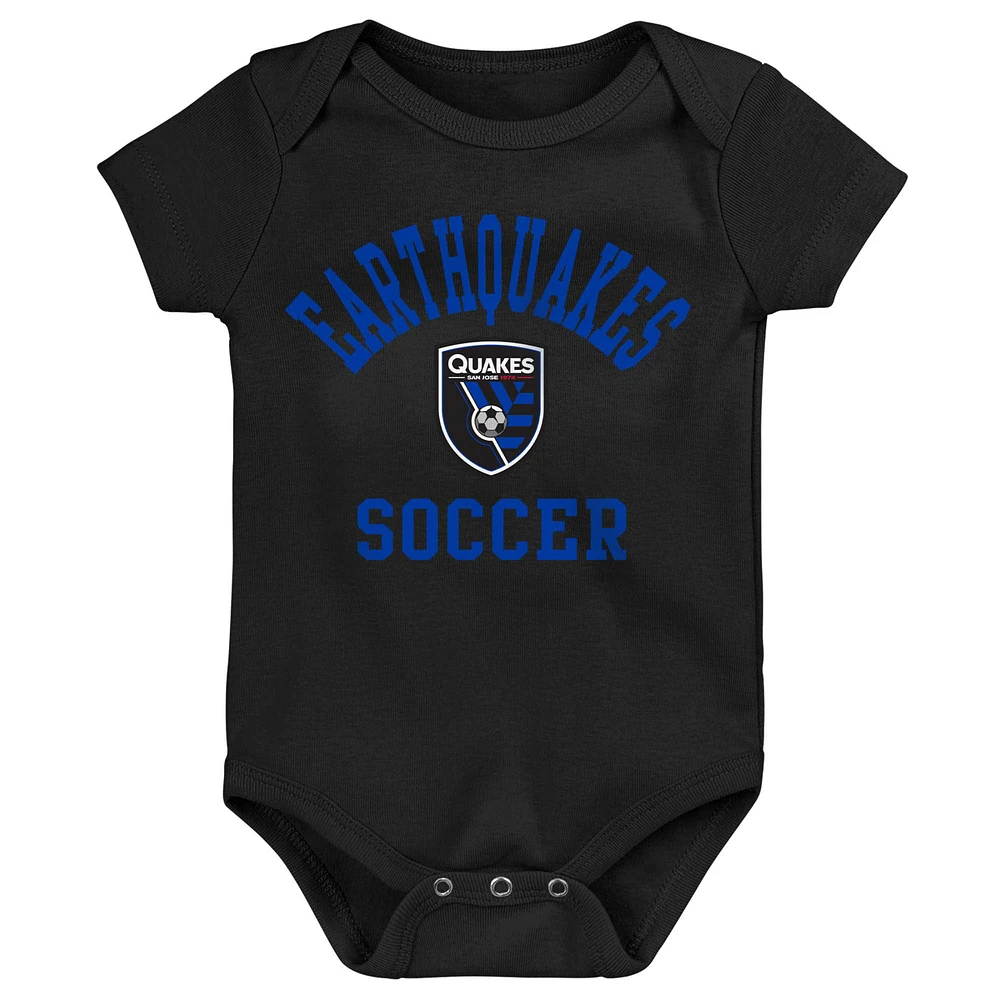 Newborn & Infant Blue/Black/Gray San Jose Earthquakes 3-Pack Bodysuit Set