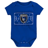 Newborn & Infant Blue/Black/Gray San Jose Earthquakes 3-Pack Bodysuit Set