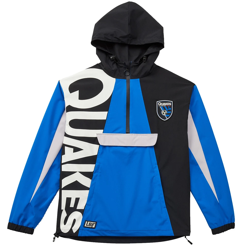 Unisex Live Breathe Futbol Royal San Jose Earthquakes Tekker Half-Zip Anorak Jacket