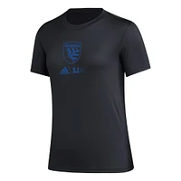 T-shirt adidas San Jose Earthquakes AEROREADY Club Icon pour femme, noir