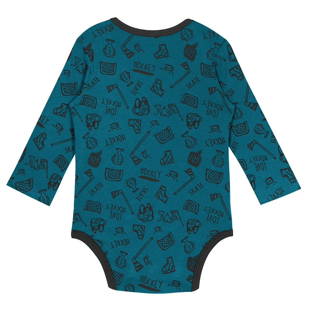 Infant Teal San Jose Sharks Dynamic Defender Long Sleeve Bodysuit