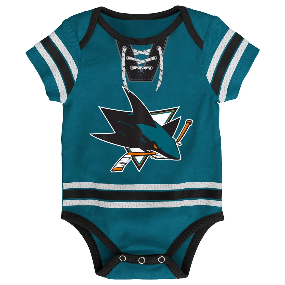 Infant Teal San Jose Sharks Hockey Jersey Bodysuit