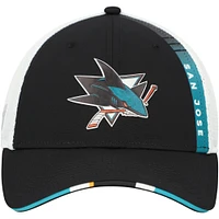 Men's Fanatics  Black San Jose Sharks Authentic Pro Draft Adjustable Trucker Hat