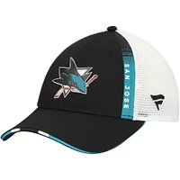 Men's Fanatics  Black San Jose Sharks Authentic Pro Draft Adjustable Trucker Hat