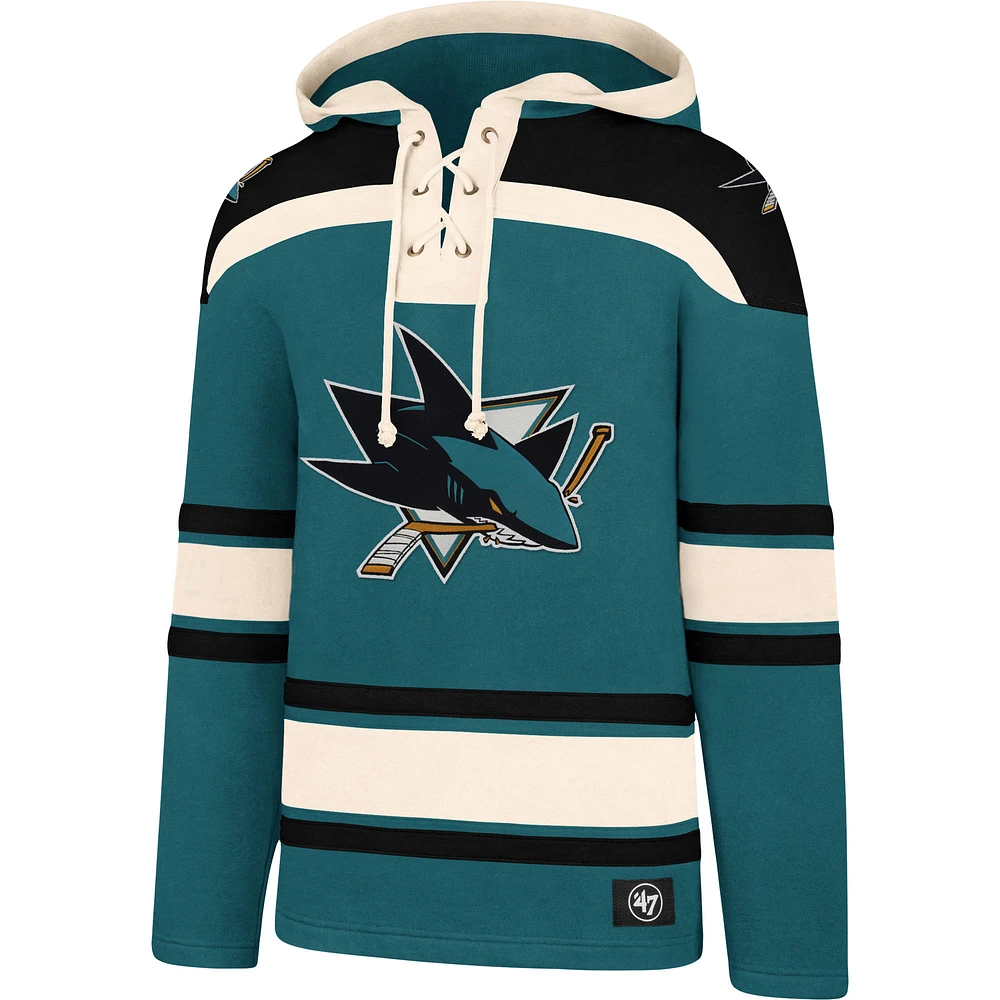 Sweat à capuche Superior Lacer '47 Sarcelle pour hommes des Sharks de San Jose