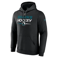 Men's Fanatics Black San Jose Sharks Authentic Pro Alternate Wordmark Pullover Hoodie