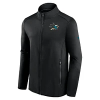 Men's Fanatics Black San Jose Sharks Authentic Pro Rink Fleece Full-Zip Jacket