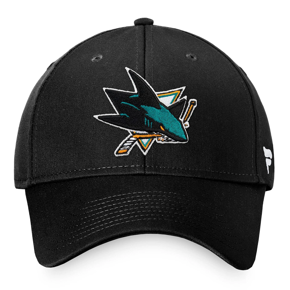 Men's Fanatics Black San Jose Sharks Core Adjustable Hat
