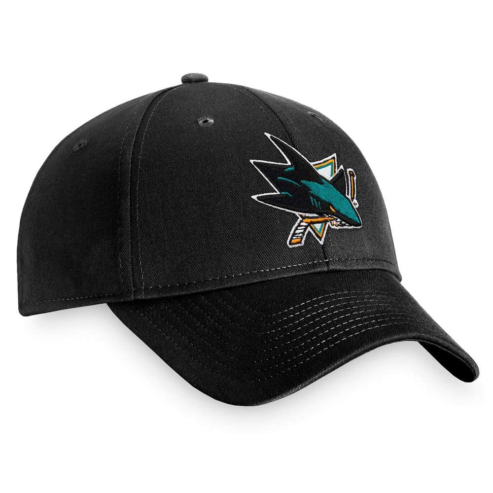 Men's Fanatics Black San Jose Sharks Core Adjustable Hat