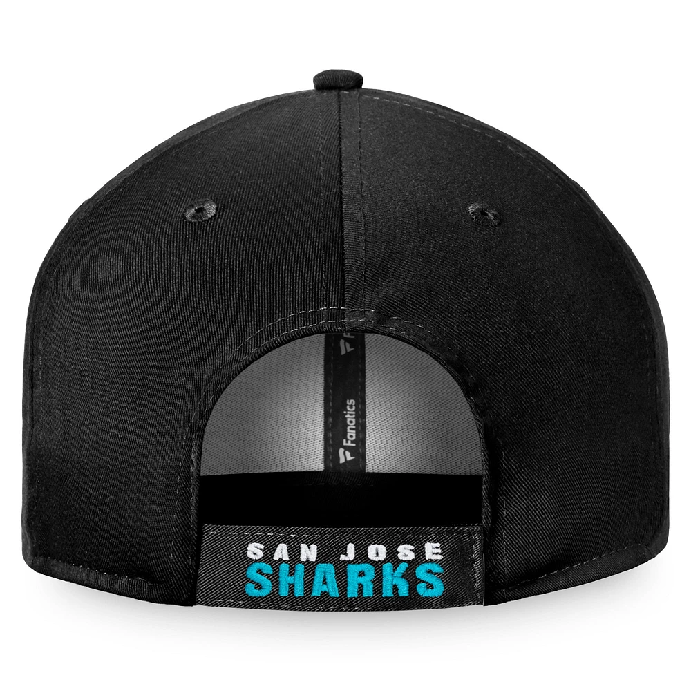 Men's Fanatics Black San Jose Sharks Core Adjustable Hat