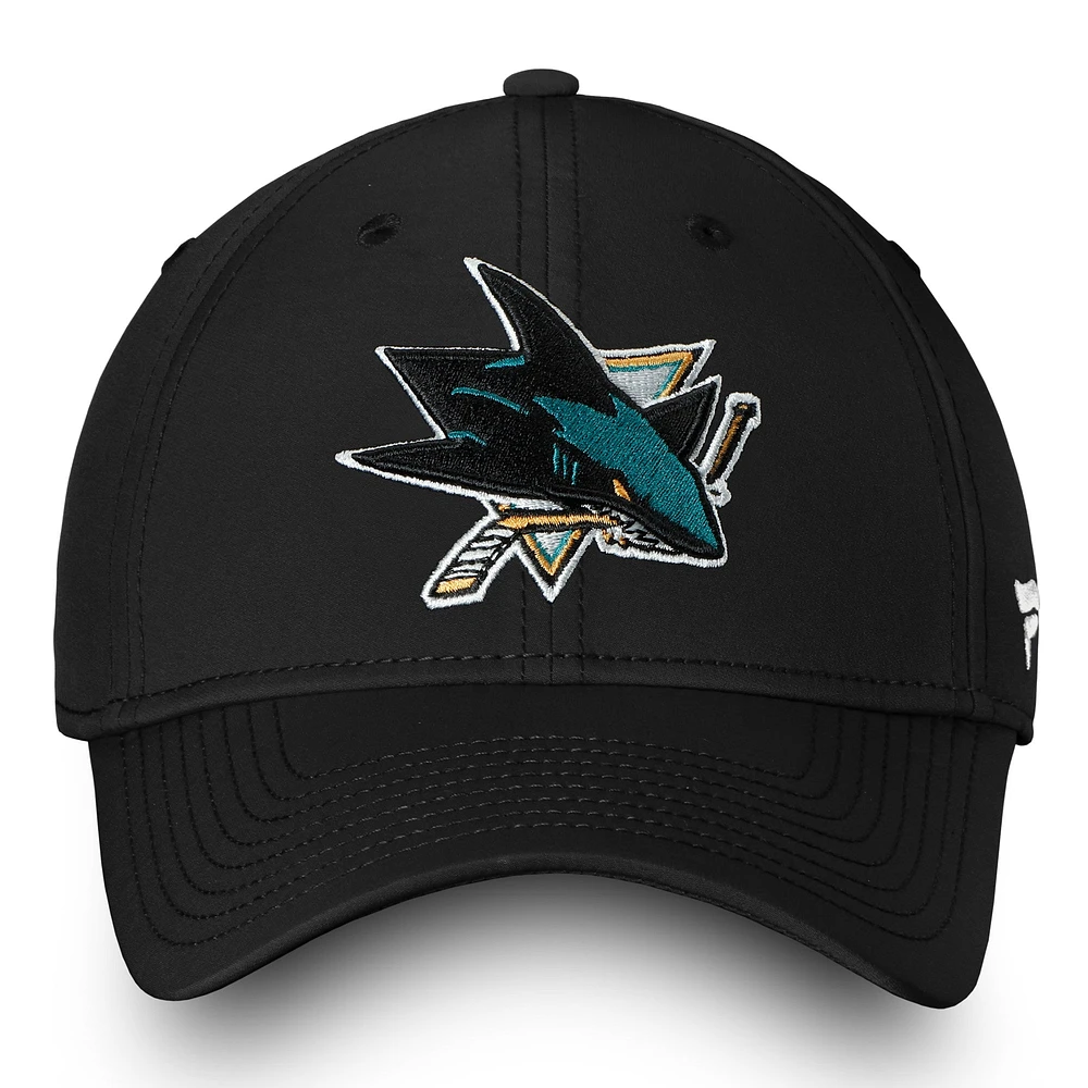 Men's Fanatics Black San Jose Sharks Core Elevated Speed Flex Hat
