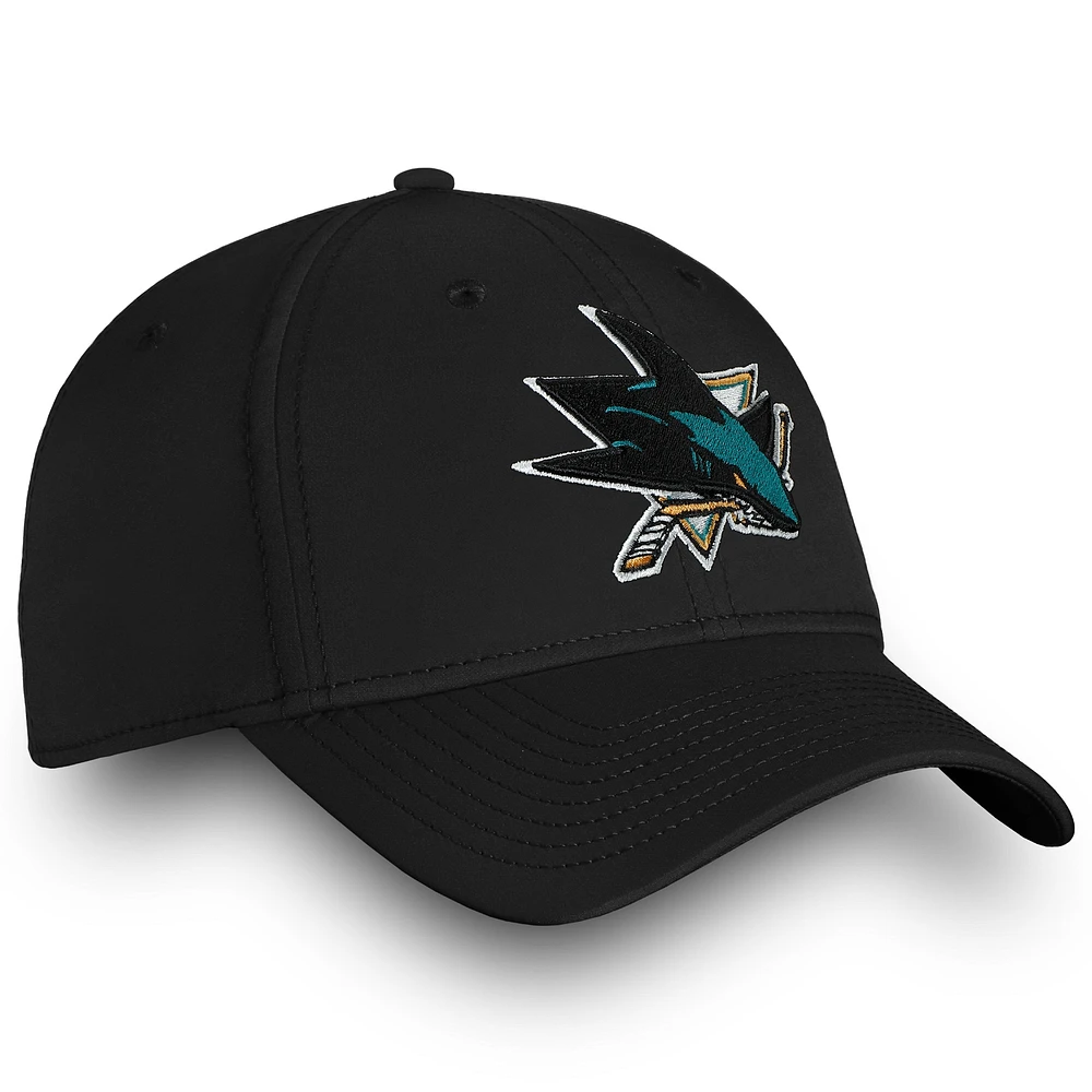 Men's Fanatics Black San Jose Sharks Core Elevated Speed Flex Hat