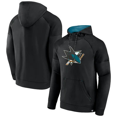 Sweat à capuche raglan Iconic Defender Fanatics pour homme, noir, San Jose Sharks