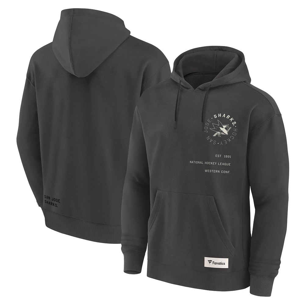 Sweat à capuche Fanatics Anthracite San Jose Sharks Future Ground Info pour homme