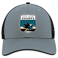 Men's Fanatics  Gray/Black San Jose Sharks Authentic Pro Home Ice Trucker Adjustable Hat
