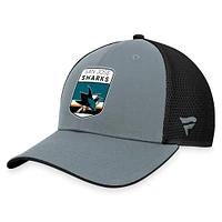 Men's Fanatics  Gray/Black San Jose Sharks Authentic Pro Home Ice Trucker Adjustable Hat