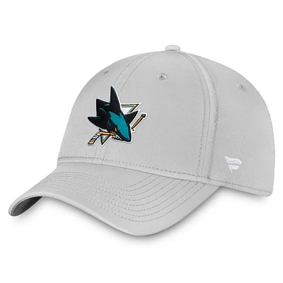 Men's Fanatics Gray San Jose Sharks Primary Logo Core Flex Hat