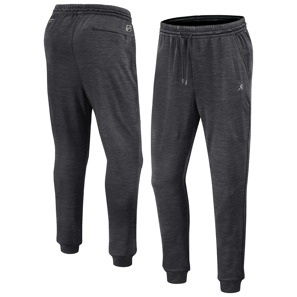 Men's Fanatics Heather Charcoal San Jose Sharks Authentic Pro Fleece Sweatpants