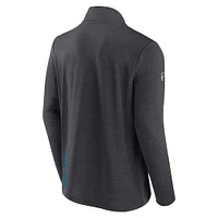 Veste à quart de zip authentique pour hommes Fanatics Heather Charcoal des San Jose Sharks