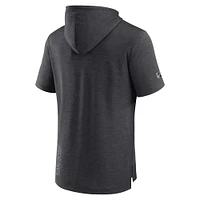 Men's Fanatics  Heather Charcoal San Jose Sharks Authentic Pro Short Sleeve Pullover Hoodie