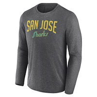 Men's Fanatics Heather Charcoal San Jose Sharks Special Edition 2.0 Scoring Chance Long Sleeve T-Shirt