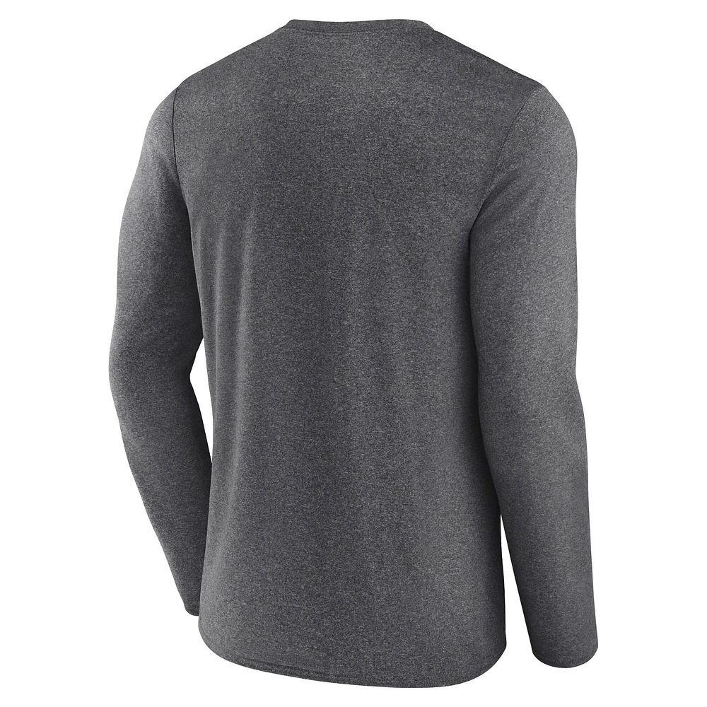 Men's Fanatics Heather Charcoal San Jose Sharks Special Edition 2.0 Scoring Chance Long Sleeve T-Shirt