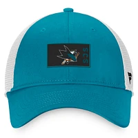 Men's Fanatics Teal/White San Jose Sharks Authentic Pro Rink Trucker Snapback Hat