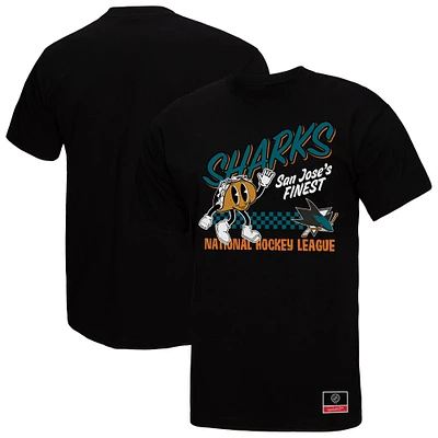 T-shirt noir Mitchell & Ness pour homme avec motif de nourriture locale San Jose Sharks
