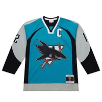Maillot de jeu puissance Patrick Marleau Teal San Jose Sharks 2003-04 pour homme