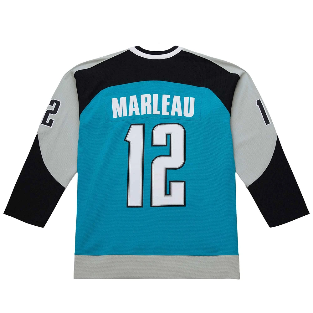 Maillot de jeu puissance Patrick Marleau Teal San Jose Sharks 2003-04 pour homme