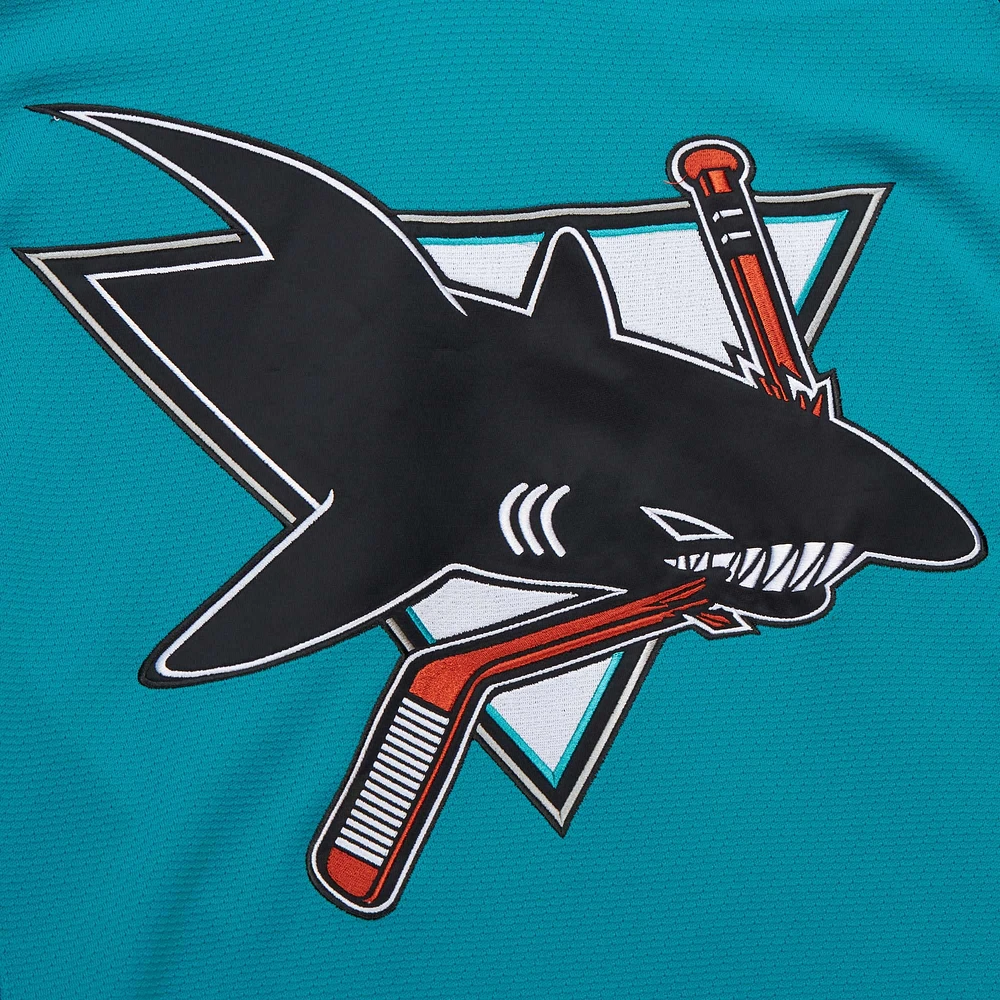 Maillot de jeu puissance Patrick Marleau Teal San Jose Sharks 2003-04 pour homme