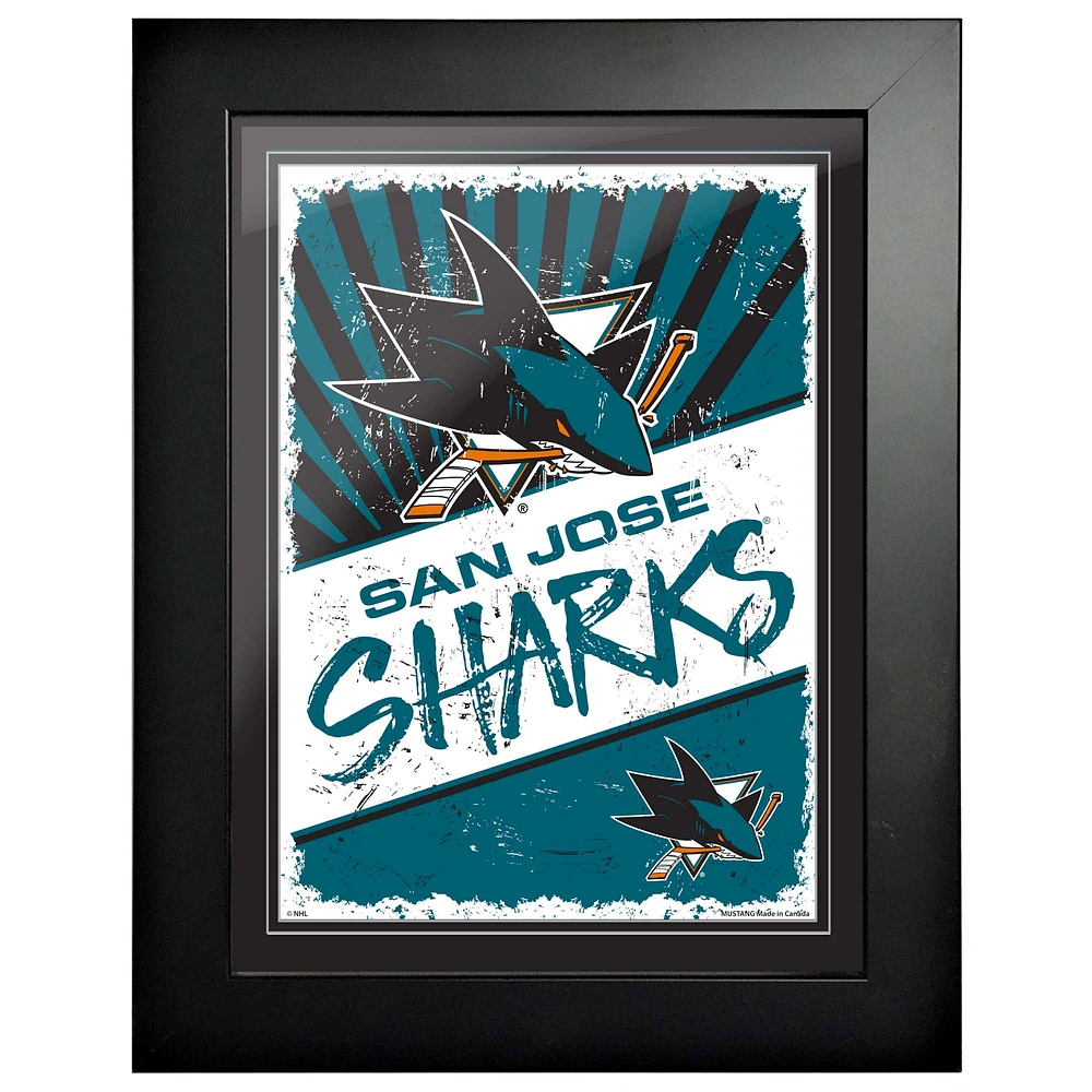 Requins de San Jose - Art encadré imprimé classique 12 `` x 16 ''