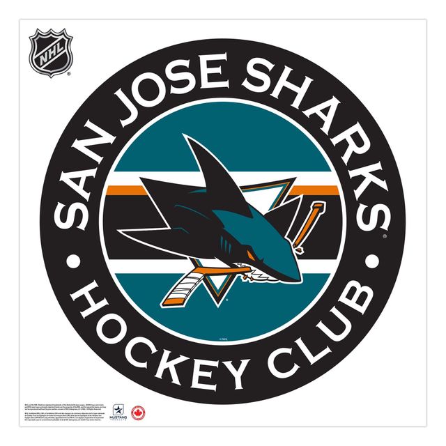 Requins de San Jose - 36'' x 36'' Team Repositional Stripe Design Vinyl Sticker Mural