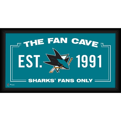 Collage de grottes de fans encadré 10" x 20" des Sharks de San Jose