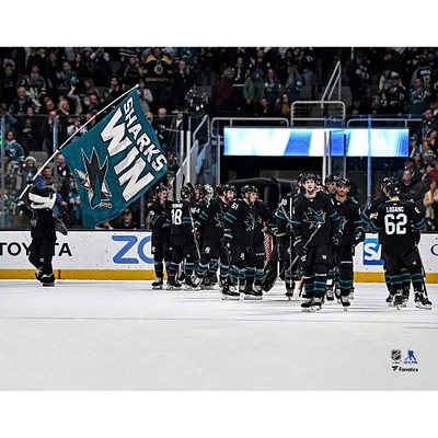Photo de célébration l'équipe non signée des Sharks San Jose 2019-20