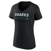 Women's Fanatics Black San Jose Sharks V-Neck T-Shirt
