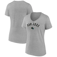 Women's Fanatics Gray San Jose Sharks V-Neck T-Shirt