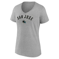Women's Fanatics Gray San Jose Sharks V-Neck T-Shirt