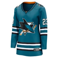 Women's Fanatics Oskar Lindblom Teal San Jose Sharks Home Breakaway Player Jersey