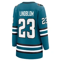 Women's Fanatics Oskar Lindblom Teal San Jose Sharks Home Breakaway Player Jersey