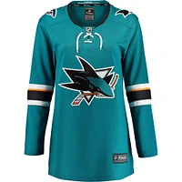 Women's Fanatics Teal San Jose Sharks Home Breakaway - Blank Jersey